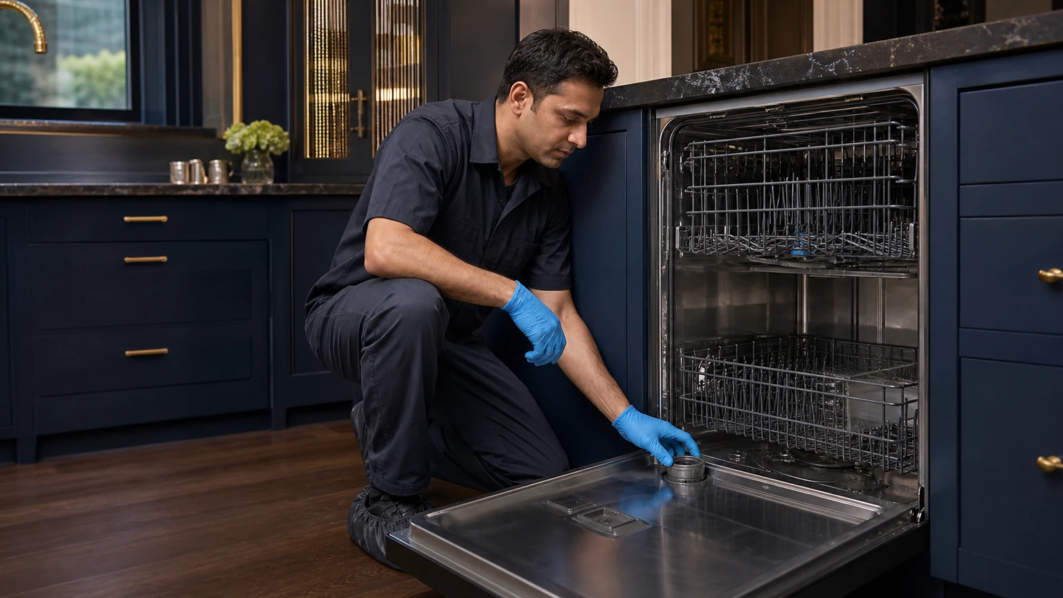 Panel-ready dishwasher diagnostic visit in Brookline