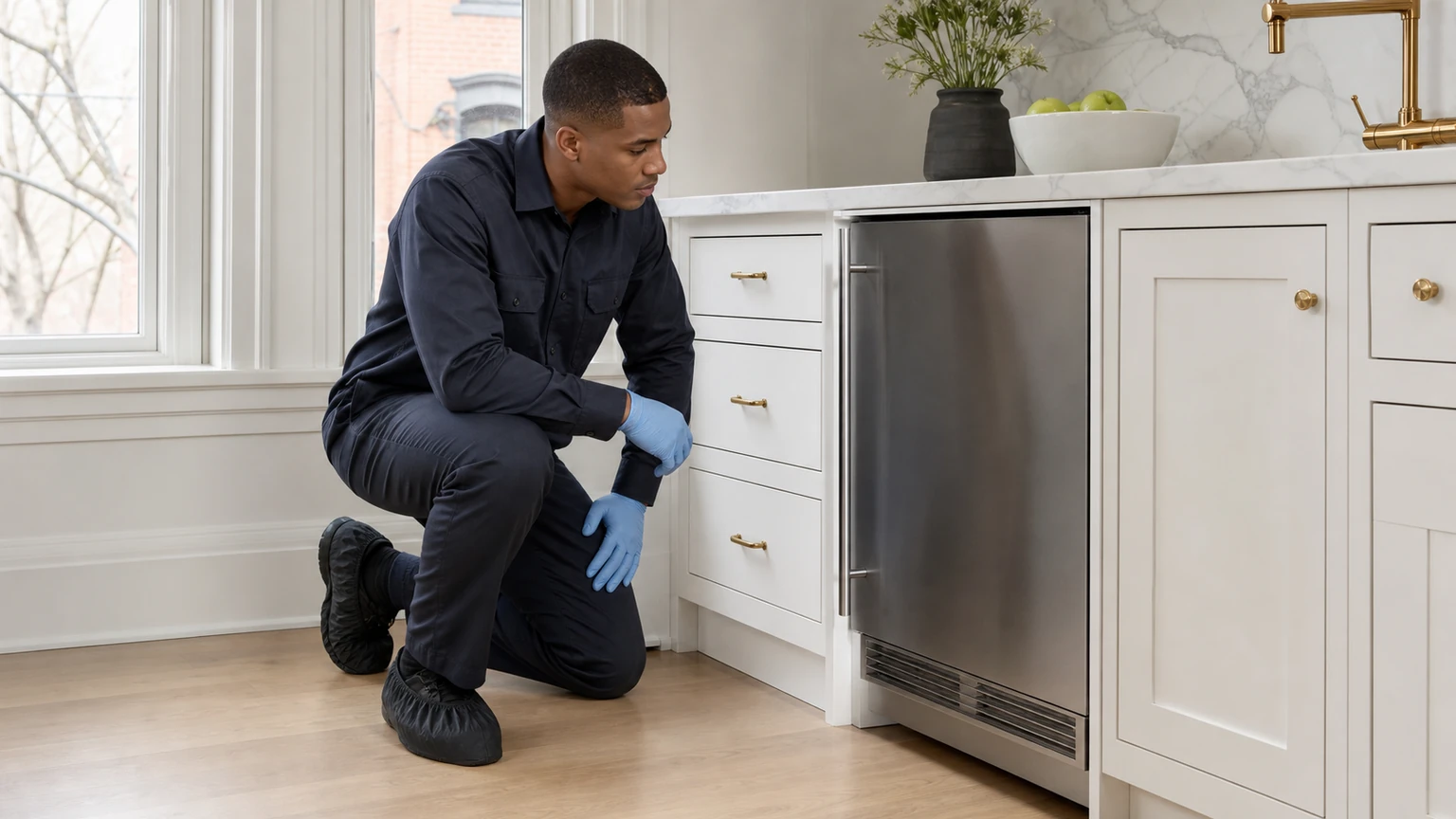 Undercounter ice maker diagnostic visit in Brookline